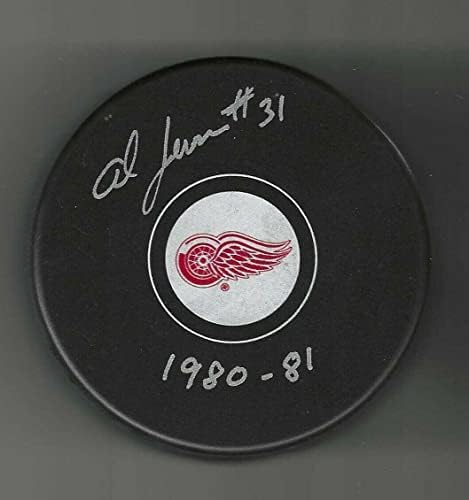 Al Jensen İmzalı ve Yazılı Detroit Red Wings Diski-İmzalı NHL Diskleri