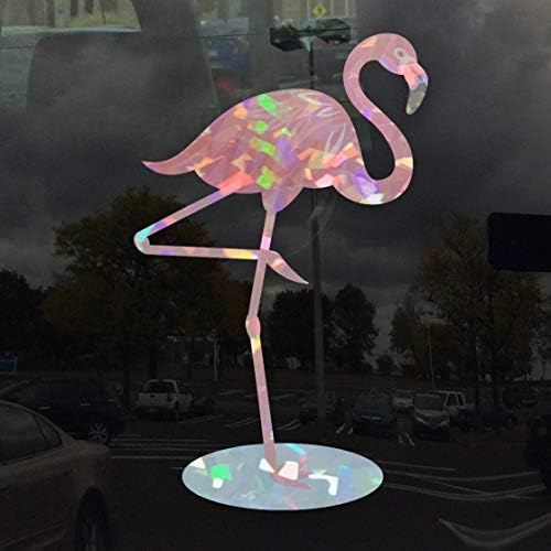 Uygulanabilir Cinas Parlak Pembe Flamingo-Fraktal Hologram Vinil Çıkartması 4 inç