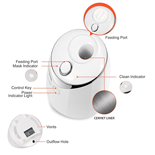 JOPOHA Yüz Maskeleri Makinesi, Kollajen ve ingilizce Sesli Mini DIY Otomatik Meyve Sebze Yüz Maskesi Yapma Makinesi, Ev Kullanımı