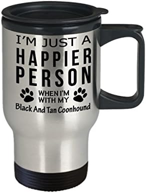 Köpek Lover Seyahat Kahve Kupa-Mutlu Kişi İle Siyah Ve Tan Coonhound-Pet Sahibi Kurtarma Hediyeler