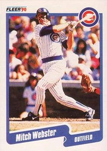 1990 Fleer Beyzbol 45 Mitch Webster Chicago Cubs Resmi MLB Ticaret Kartı