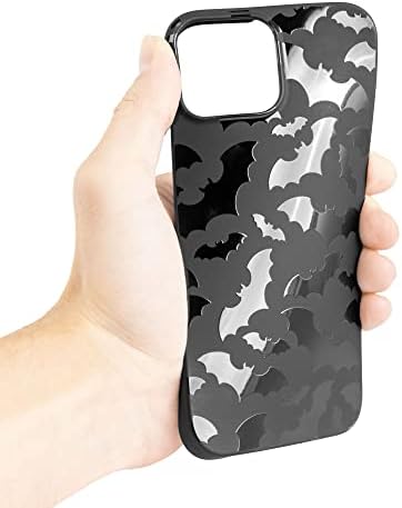 Cavka Mat Siyah Kılıf İle Uyumlu - iPhone 11-6.1 inç 2019 Koruyucu TPU Kauçuk Kapak Sevimli Yarasalar Ürkütücü Şık Tampon