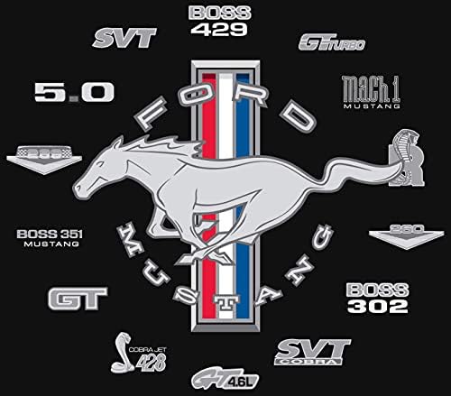 JH Tasarım erkek Ford Mustang T-Shirt 4 Büyük Stilleri Kısa Kollu Ekip Boyun Gömlek