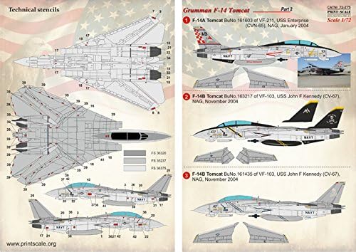 F - 14 Tomcat için çıkartma, Bölüm 2 baskı ÖLÇEĞİ 72-275