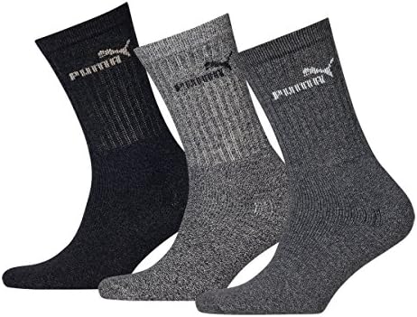 Puma Unisex Yetişkin Mürettebat Çorapları (3'lü Paket) (10, 12) (Gri)
