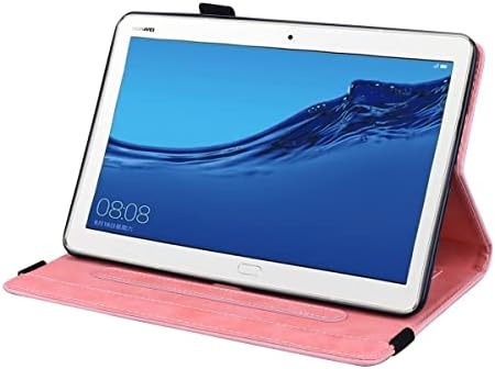 Huawei MediaPad ile uyumlu M5 10.1 / C5 10.1 Ince Hafif Kabartmalı PU Deri Flip Tutucu Tablet PC Kasa Kart Yuvası Tablet