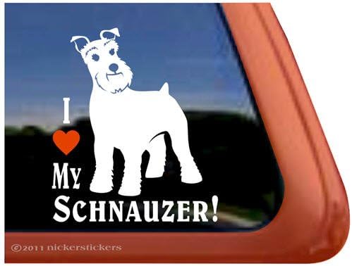 Schnauzer Köpeğimi Seviyorum Vinil Pencere çıkartma