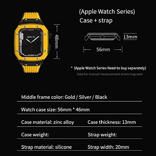 KANUZ Alaşım İzle Vaka Kayışı Apple Watch Serisi için 7 6 5 4 SE 45mm 42mm 44mm Modifikasyon mod seti saat kayışı (Renk :