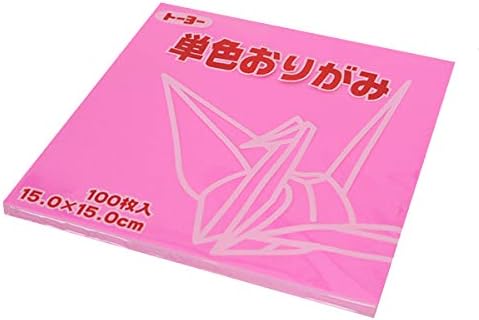 Toyo Origami Kağıt Tek Renk-Gül Pembe-15cm, 100 Yaprak