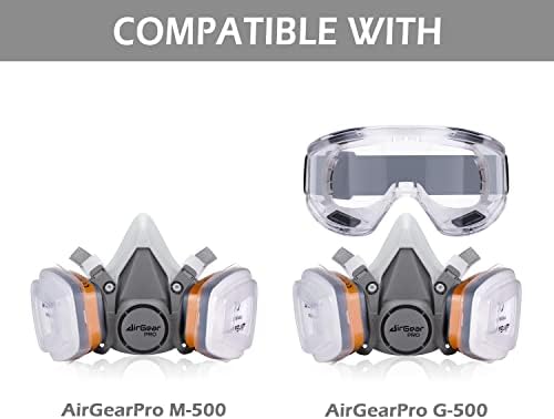 AirGearPro F-500 Filtreler için Yeniden Solunum Maskesi / Anti-Gaz, Anti-Toz / Solunum Filtreleri Boyama için Ideal, Ağaç