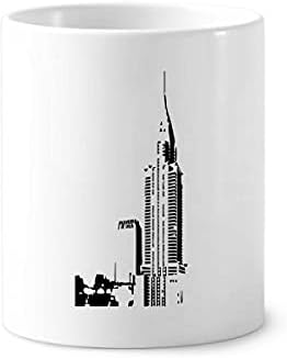 New York ABD Bina Art Deco hediye moda diş fırçası Kalem Tutucu kupa Cerac standı kalem Kupası