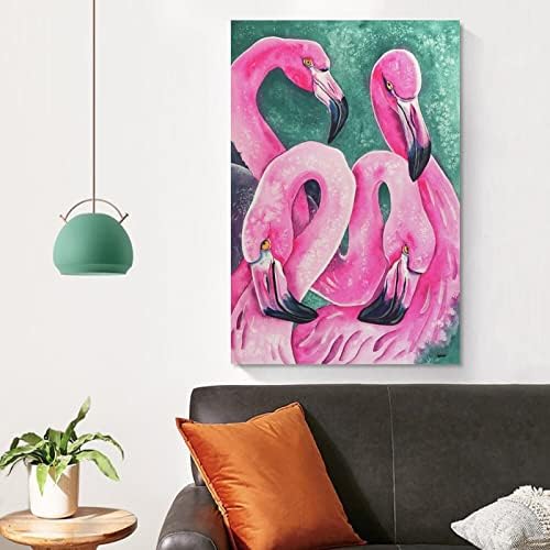 HDYDJS Flamingo Suluboya Posteri Tuval Boyama Posterler ve Baskılar Duvar Sanatı Resimleri ıçin Oturma Odası yatak odası