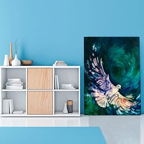 Posterler Kutsal Ruh Güvercin Duvar Sanatı Kutsal Ruh Boyama Söyleyerek Yetenek Kuş Duvar Sanatı Mavi Boyama Tuval Baskılar