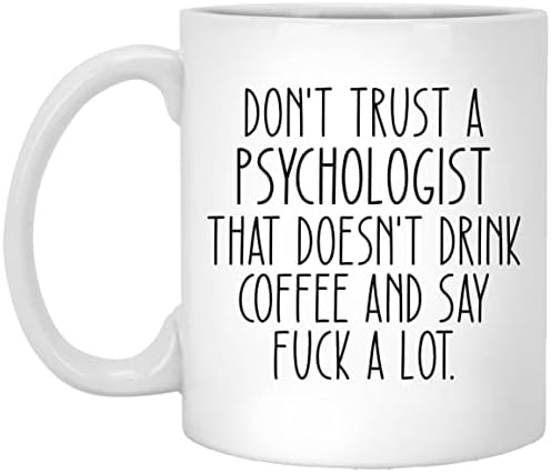 SuBin shop Kahve İçmeyen Ve Çok Sik Diyen Bir Psikoloğa Güvenmeyin Komik Kahve Kupası, Psikolog Hediyesi, Psikolog Kupası,