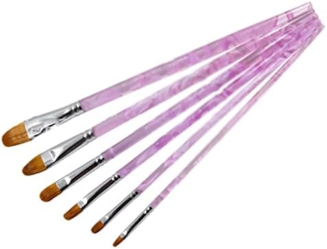 YEBDD Mor Kısa Atış Karıştırma Su Boya Fırçası Seti Kahverengi Saç Suluboya 6 Parça Sanatçı Yağlı boya Fırçaları (Renk: E,