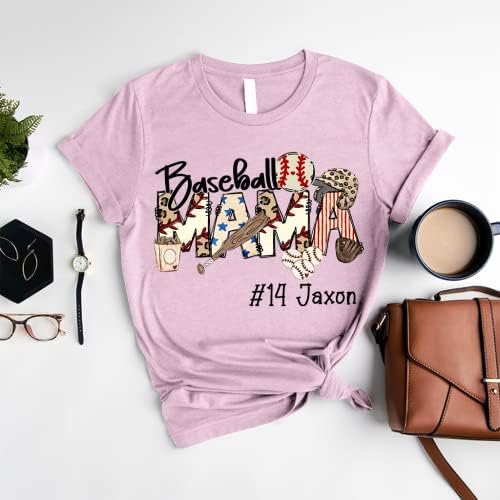 Kişiselleştirilmiş Beyzbol anne Gömlek, Kadınlar için Beyzbol anne Gömlek, Beyzbol anne Hediyeler, Beyzbol Takımı anne Hediyeler