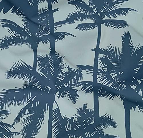 oneOone pamuklu Poplin Dimi Gök Mavisi Kumaş Hindistan Cevizi Ağacı ve Yaprak Dikiş Malzemesi Baskı Kumaş Yard tarafından
