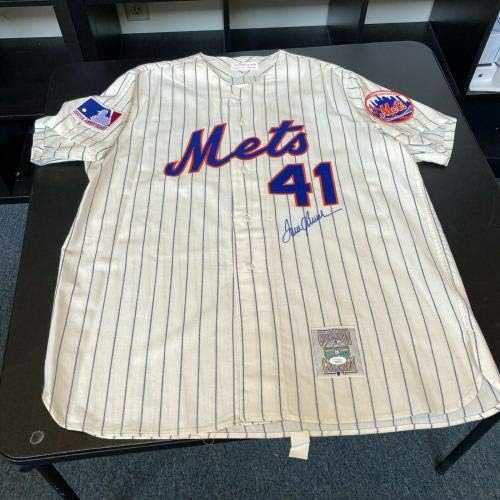 Güzel Tom Seaver İmzalı New York Mets Mitchell & Ness Forması Otomatik JSA COA İmzalı MLB Formaları