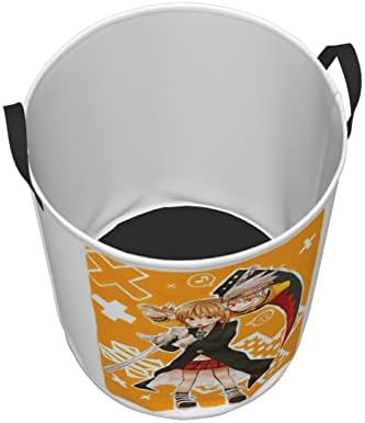 Anime Soul Eater Desen Dairesel Sepet Katlanır çamaşır sepeti Su Geçirmez çamaşır torbası Oyuncak saklama kutusu Dayanıklı