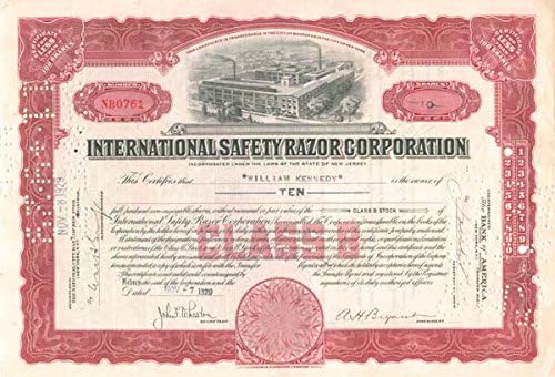 International Safety Razor Corporation - Stok Sertifikası