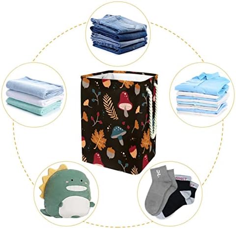 Çamaşır Sepeti Koyu Sonbahar Mashroom Pattern_Mesa De Trabajo Katlanabilir çamaşır sepetleri Firma Çamaşır Kutusu giysi saklama