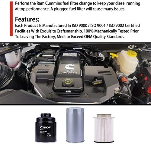 Yakit filtresi Su Ayırıcı ve yağ filtresi Seti Uyar Dodge Ram için 6.7 L Cummins Dizel 2013-2018 2500 3500 4500 5500 Yerine