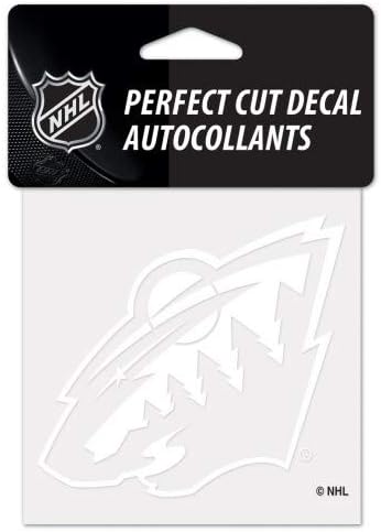 NHL Minnesota Wild Decal4x4 Mükemmel Kesim Beyaz Çıkartma, Takım Renkleri, Bir Boyut