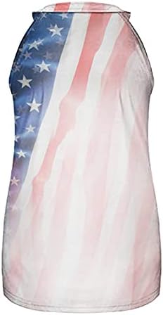 4th Temmuz Gömlek Tankı Üstleri Kadınlar için ABD Bayrağı Yaz Casual Kolsuz Tee Gömlek Yıldız Çizgili Kravat Boya Koşu Tankı