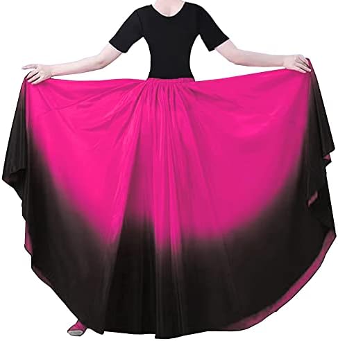 Bayan Zarif İpek Hissediyorum Performans Uzun Etek Siyah Kırmızı Hint Degrade İspanya Boğa Oryantal Dansçı Elbise Parti Elbise