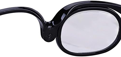 Büyüteç makyaj Gözlük, Büyütmek Göz Makyaj Gözlük Tek Lens Dönen Gözlük Kadın Makyaj Temel Aracı(12-Siyah, 400)