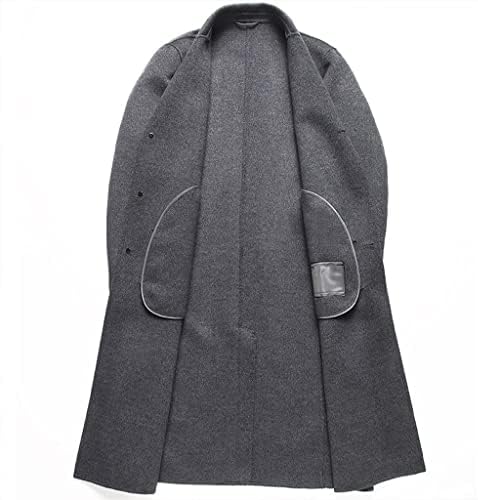 TKFDC Handgefertigter Doppelseitiger Tweedmantel Aus Wolle Für Männer in Knielanger Tweedjacke Tweed Trenchcoat (Color :