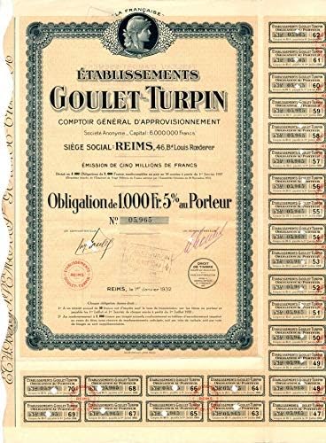 Etablissements Goulet-Turpin - Stok Sertifikası
