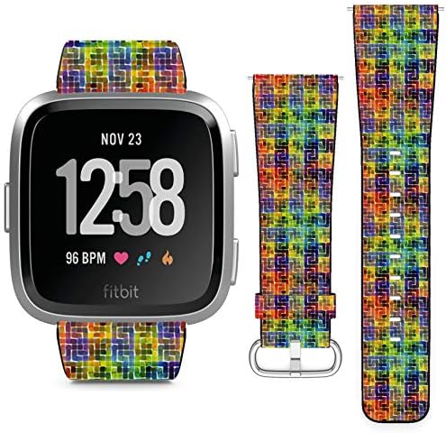 Fitbit Versa,Versa 2, Versa SE, Versa Lite ile uyumlu - Erkekler ve Kadınlar için Yedek Deri Bileklik saat kayışı Kayış Bilezik-Renkli