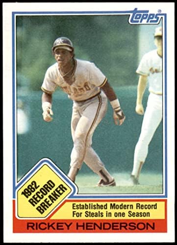 1983 Topps 2 Rekor Kıran Rickey Henderson Oakland Atletizm (Beyzbol Kartı) NM / MT Atletizm