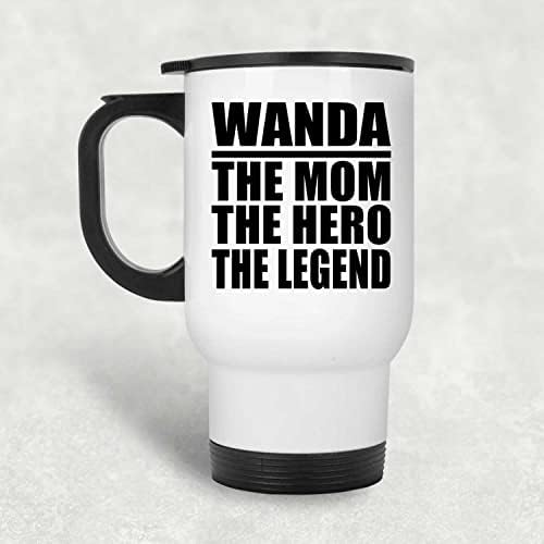 Designsify Wanda Anne Kahraman Efsane, Beyaz Seyahat Kupa 14 oz Paslanmaz Çelik yalıtımlı bardak, hediyeler için Doğum Günü