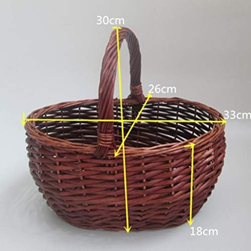 UXZDX Rattan Söğüt Dokuma Saman Bambu Dokuma Taşınabilir Yumurta Sepeti Hediye Sepeti Depolama Sepeti Depolama Sepeti