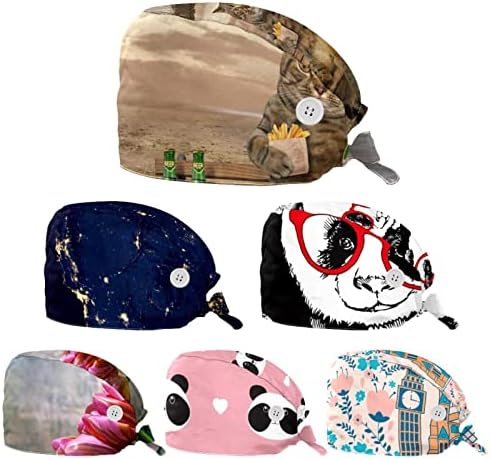 6 Adet Çalışma Şapka Düğmeleri ile Ayarlanabilir Ter Bandı Kabarık Şapkalar Unisex Kravat Geri Şapka, bahar Çiçek Kırmızı