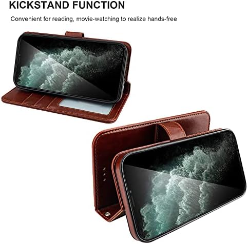 Bocasal ile Uyumlu iPhone 12 Pro Max Cüzdan Kılıf Kart Tutucu ile PU Deri Manyetik Ayrılabilir Kickstand Darbeye Dayanıklı