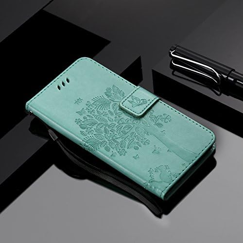 Samsung Galaxy Note 20 Cüzdan Kılıf, Galaxy Note 20 PU Deri Koruyucu Kılıf Kabartma Aşk Ağacı Kedi Folio Manyetik kart tutucu