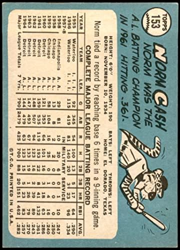 1965 Topps 153 Norm Nakit Detroit Kaplanları (Beyzbol Kartı) ESKİ / MT + Kaplanlar