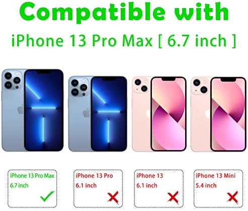 iPhone 13 Pro Max[6,7 inç] ile Uyumlu Crosspace Premium Deri Kılıf, Kadınlar ve Kızlar için Çiçek Kartlıklı Cüzdan Kılıf,