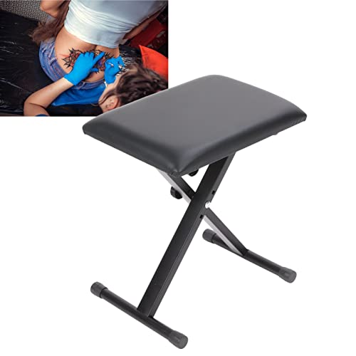 Taşınabilir Katlanır Tabure, Mini Dövme Taburesi PU Deri Sandalye Ayarlanabilir Katlanabilir Yerden Tasarruf Sağlayan Dövme