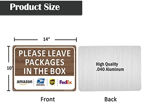 Clotıde 2 Paket Paket Teslimat İşareti FedEx UPS USPS DHL İşareti için Teslimat Talimatları, 10 x 14 Passız Alüminyum, Kolay