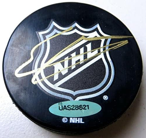 Sam Steel İmzalı Hokey Diski Anaheim Ducks UDA UAS28621 - İmzalı NHL Diskleri