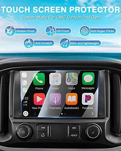 Karltys 2 ADET Ekran Koruyucu ile Uyumlu GMC Kanyon / Chevrolet Colorado 2015-2022 8 inç Dokunmatik Ekran Navigasyon Ekranı