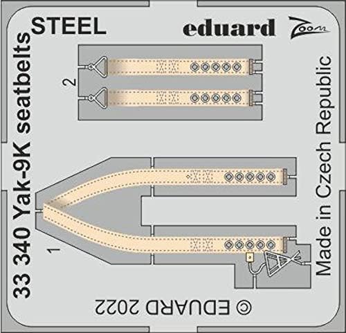 Eduard EDU33340 1/32 Zoom Serisi Yakobref Yak-9K Frank Emniyet Kemeri, Paslanmaz Çelik (ICM için), Plastik Model Parçaları