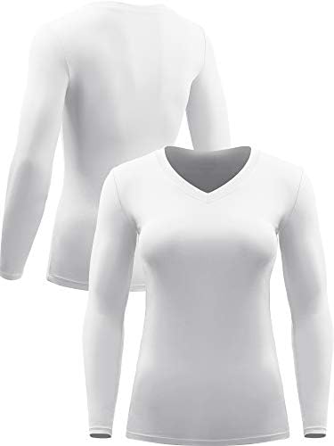 CADMUS Kadınlar Uzun Kollu Gömlek Egzersiz Kuru Fit Yoga t shirt V Yaka
