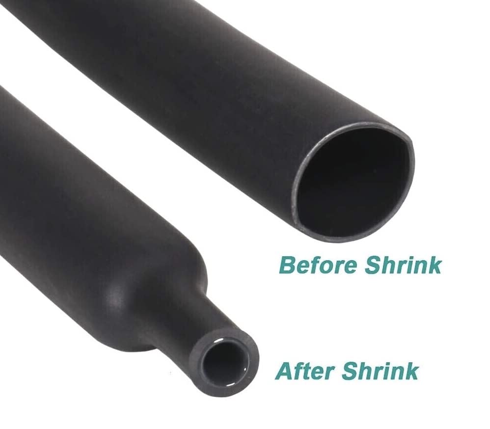 (1 Ft) 1 'siyah ısı borusu Shrink 4: 1 çift duvar yapıştırıcı 1.0' inç / ayak / 24mm yapıştırıcı kaplı ısı tel daralan tüp