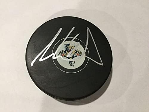 Aaron Ekblad İmzalı Florida Panthers Hokey Diski b İmzalı NHL Diskleri İmzaladı