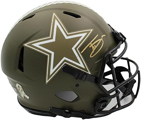 Trevon Diggs, NFL Kaskına Hizmet Etmek için Dallas Cowboys Speed Authentic Salute İmzaladı - İmzalı NFL Kaskları